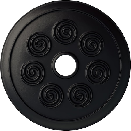 Ekena Millwork Spiral Ceiling Medallion (Fits Canopies up to 4"), Hand-Painted Steel Gray, 25 1/4"OD x 4"ID x 2"P CM25SPSGS